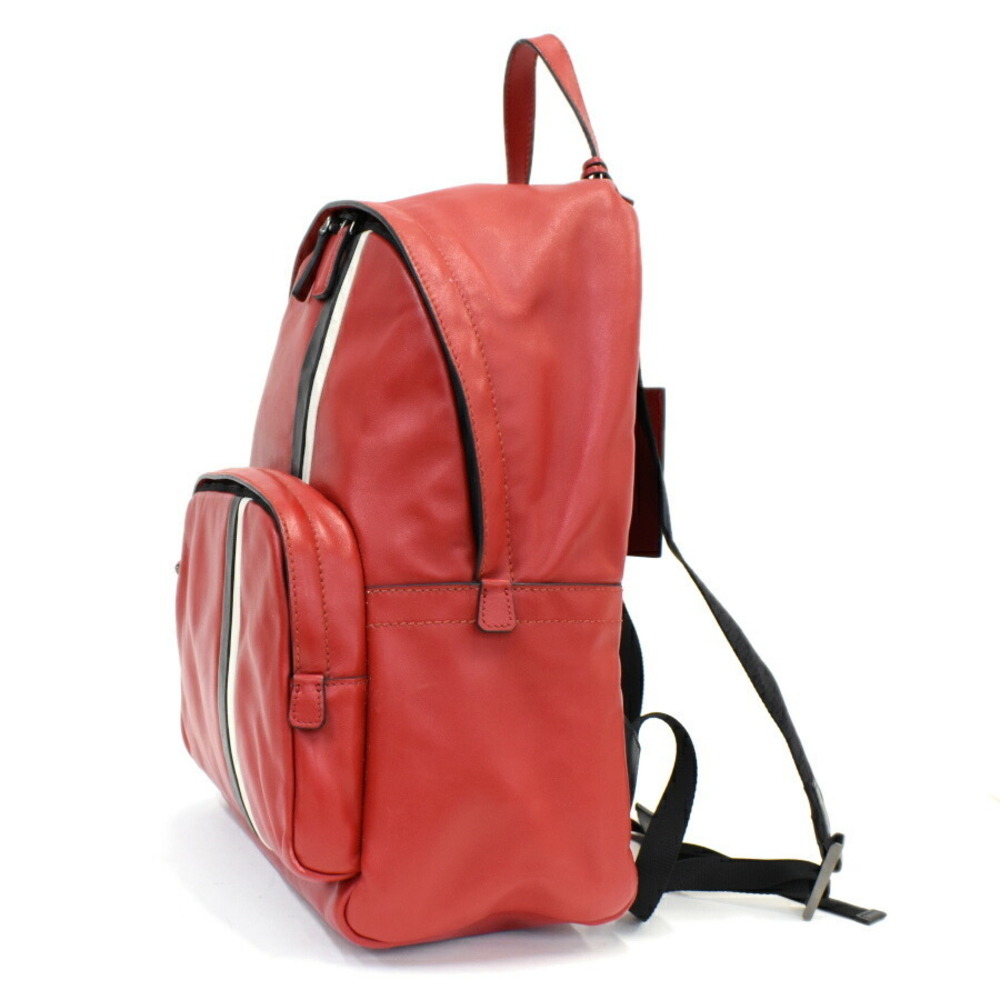 Prada Leather Triangle Red Backpack - image 2